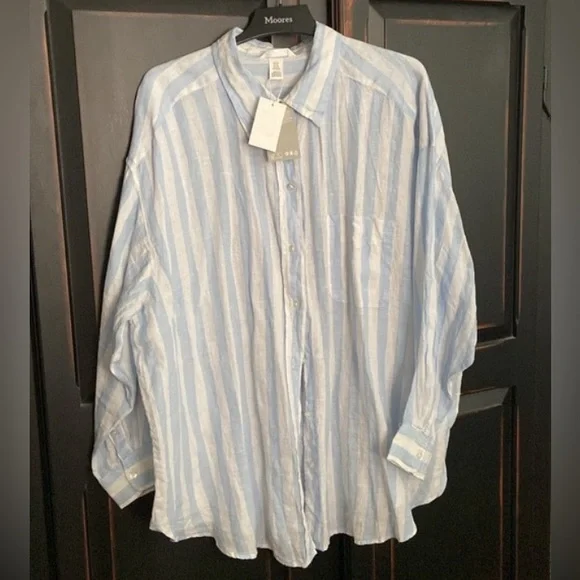 XXL Gorgeous H&M Shirt, 100% Linen, Oversized, NWT - Picture 5 of 17